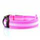 Optical fiber LED Safety pet collar USB charging pink medium (32-50cm)+pink pendant